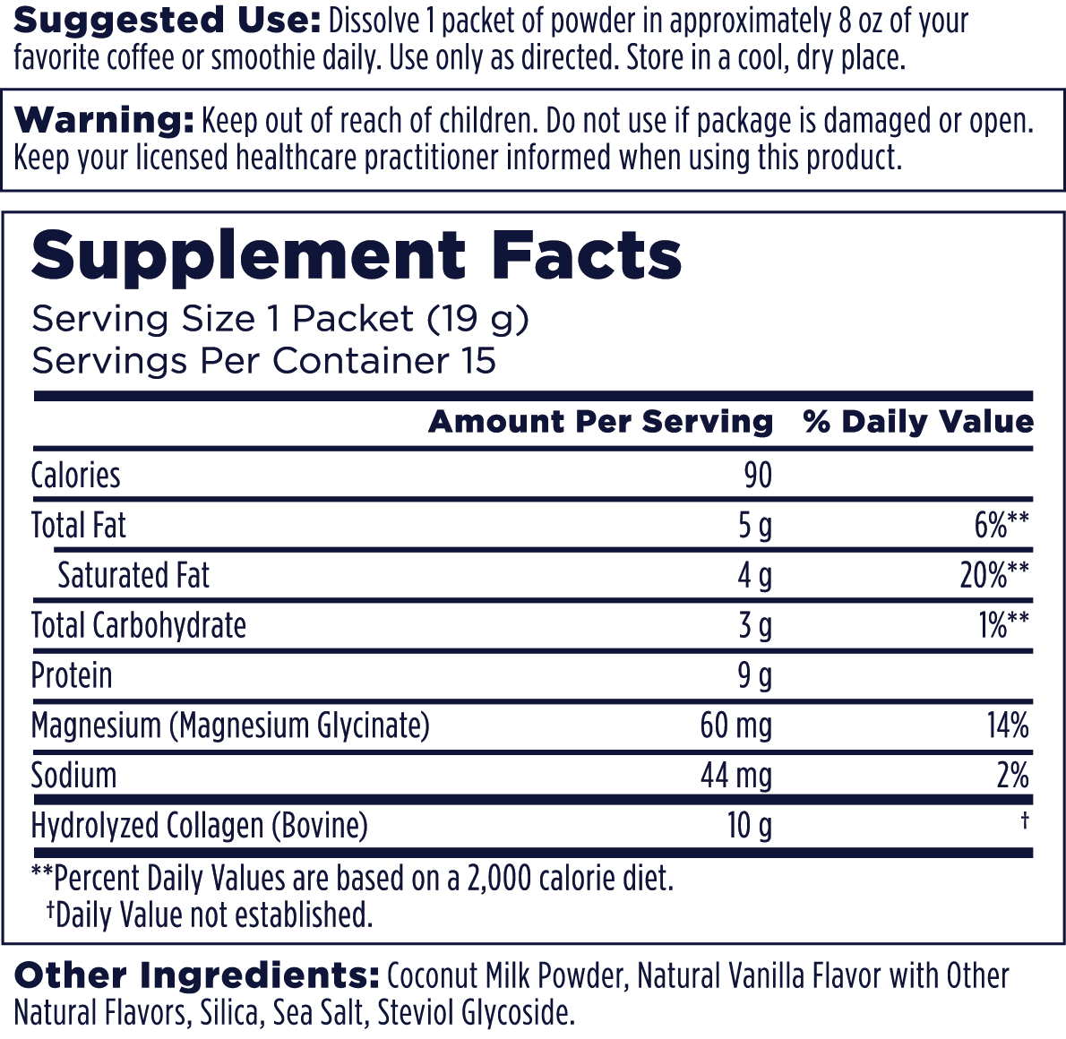Collagen Creamer Stick Packs