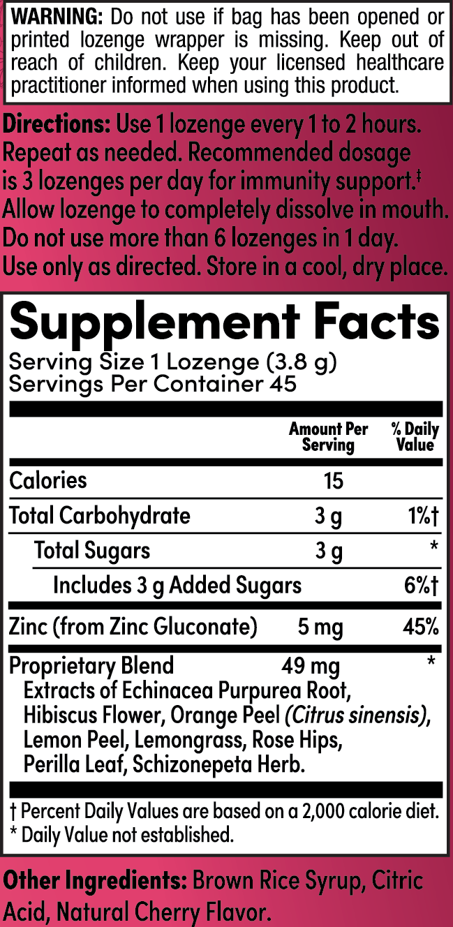 Cherry Echinacea Zinc Lozenges