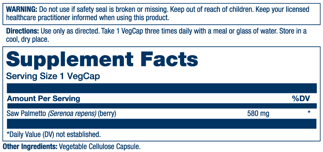 Saw Palmetto Berry 580mg 360 ct