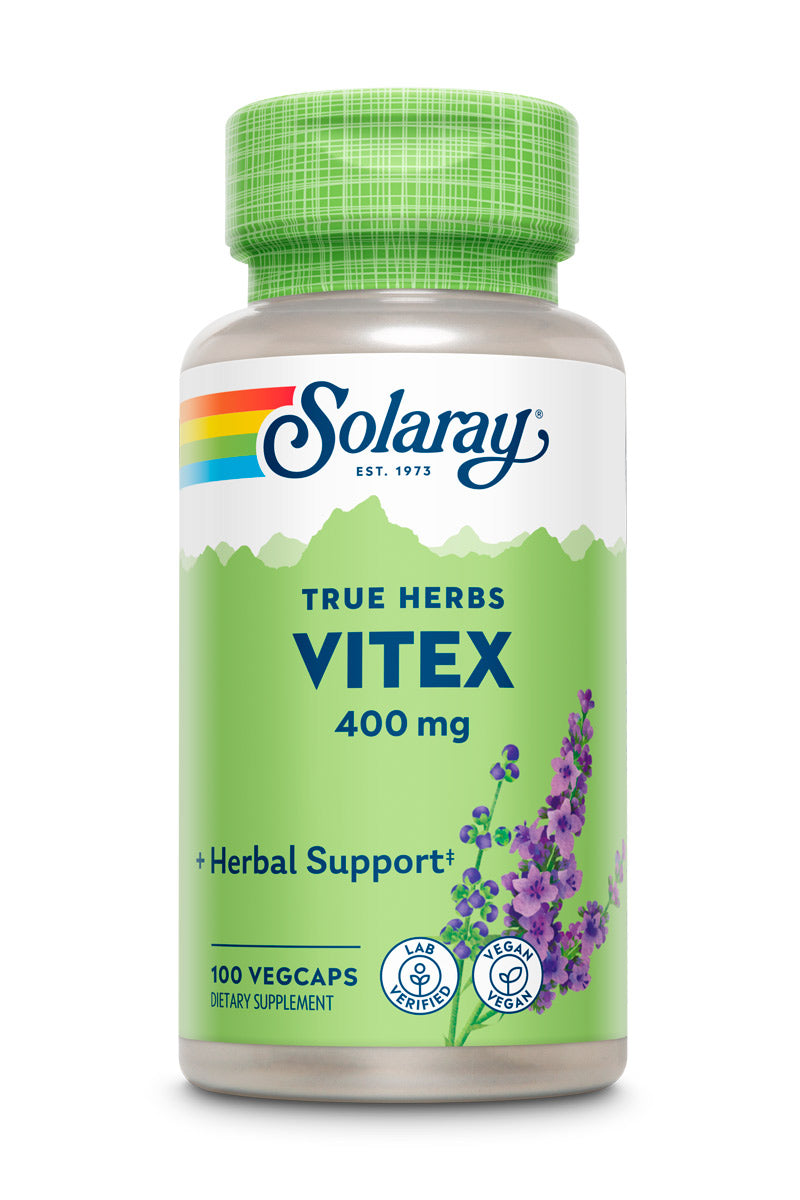 Solaray Vitex Berry 400mg | Womens Healthy Hormone Balance Formula | Menstruation & Menopause Support, 100ct
