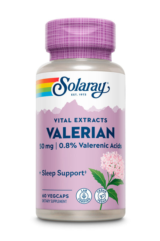Solaray Valerian Root Extract 50 mg | Relaxation Support for a Healthy Sleep Cycle | 0.8% Valerenic Acids (60 CT)