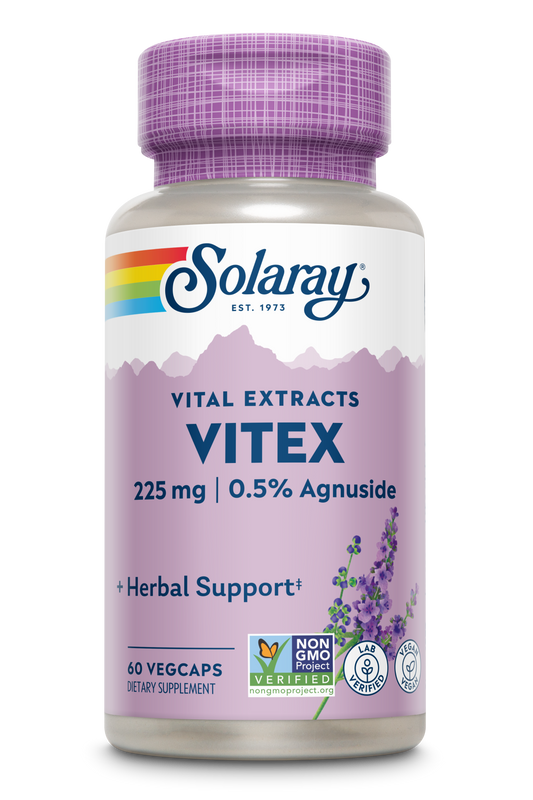 Solaray Vitex Berry Extract 225 mg - Chasteberry Supplement for Women - Traditional Hormone Balance Support - Chaste Tree Berry - Vegan, Lab Verified - 60 Servings, 60 VegCaps
