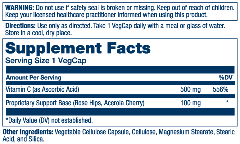 Vitamin C With Rose Hips & Acerola 500mg 250 ct