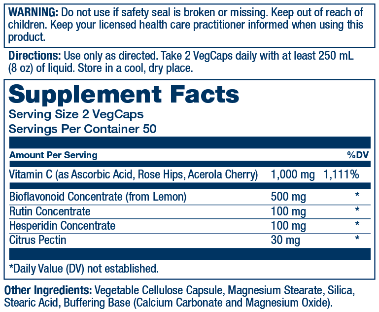 Solaray Super Bio C Buffered Vitamin C w/ Bioflavonoids, Timed-Release Formula for All-Day Immune Support, Gentle Digestion, 1000mg, 100 CT
