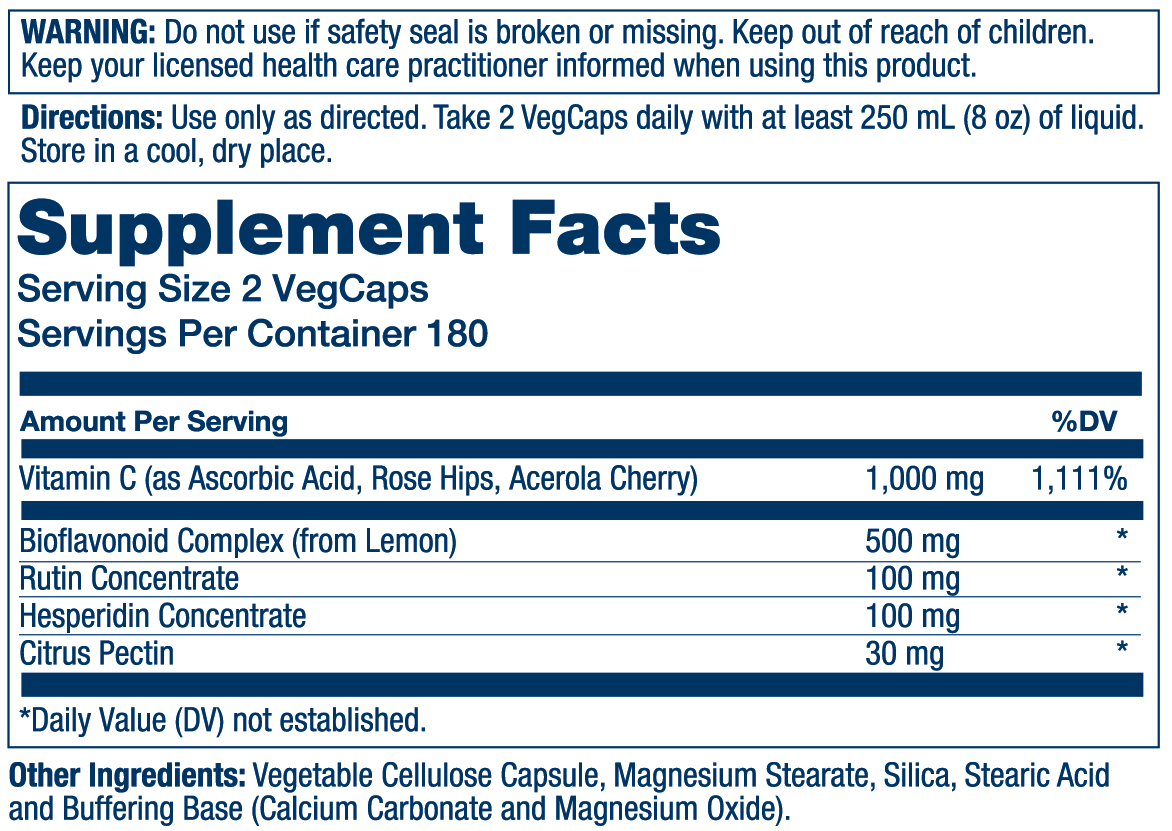 Solaray Super Bio C Buffered Vitamin C w/ Bioflavonoids, Timed-Release Formula for All-Day Immune Support, Gentle Digestion, 1000mg, 360 Ct.