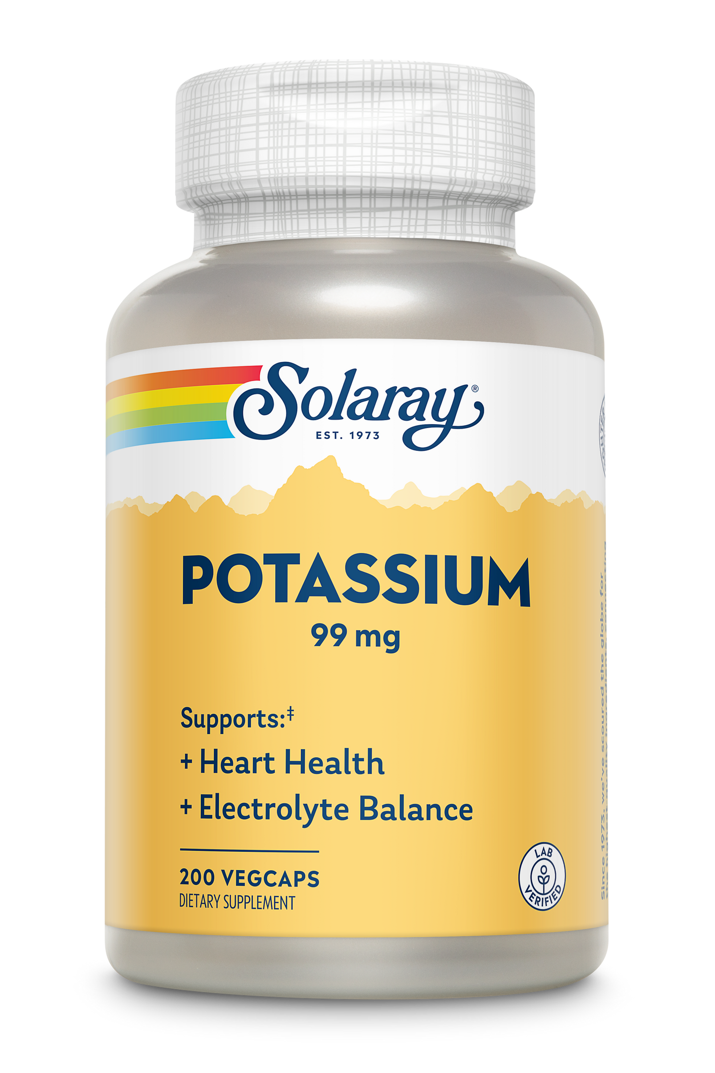 Solaray Potassium 99mg, Fluid & Electrolyte Balance Formula, Heart, Nerve & Muscle Function Support 200ct
