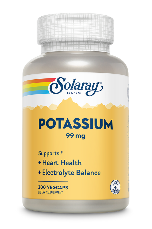 Solaray Potassium 99mg, Fluid & Electrolyte Balance Formula, Heart, Nerve & Muscle Function Support 200ct