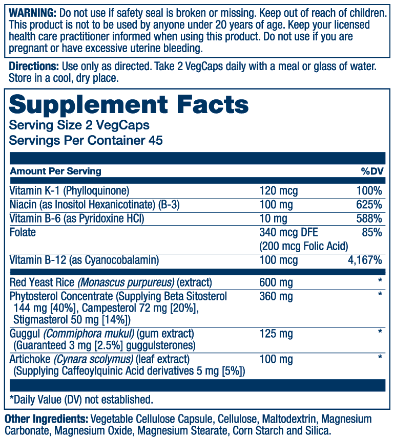 Solaray CardioComplete, Cardiovascular System Support | Red Yeast Rice, Guggul & Artichoke Extracts & More | 90 VegCaps