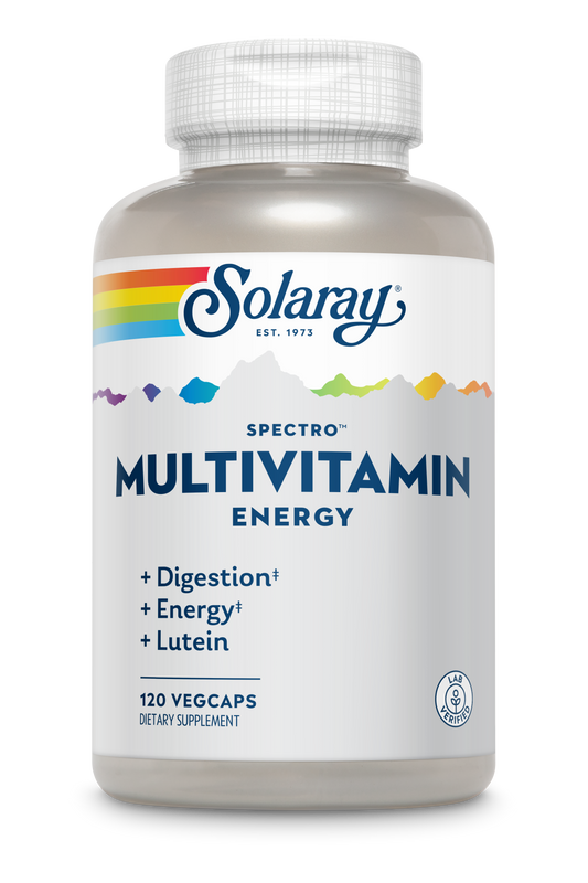 Solaray Spectro Multivitamin for Men, Men's Multivitamin for Energy and Overall Wellness with Saw Palmetto, Pumpkin Seed, Digestive Enzymes, and More, 60-Day Guarantee, 30 Servings, 120 Capsules