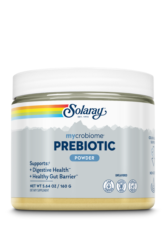 Solaray Mycrobiome Prebiotic Powder, Prebiotics for Women and Men, Digestive Nutritional Supplements for Colon and Gut Health, Non-Gritty, Easy-to-Mix, Non-Bloating Formula, 20 Servings, 5.64 OZ