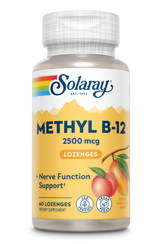 Solaray B 12 Methyl Lozenge Supplement, 2500mcg | 60 Count