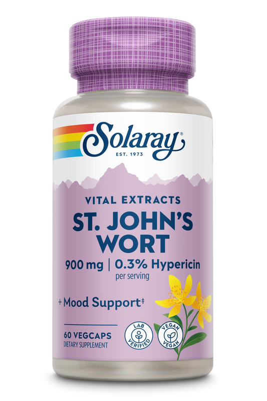 Solaray St. Johns Wort Aerial Extract 450mg Two Daily | Mood & Brain Health Support | 0.3% Hypericin | 60ct, 30 Serv.