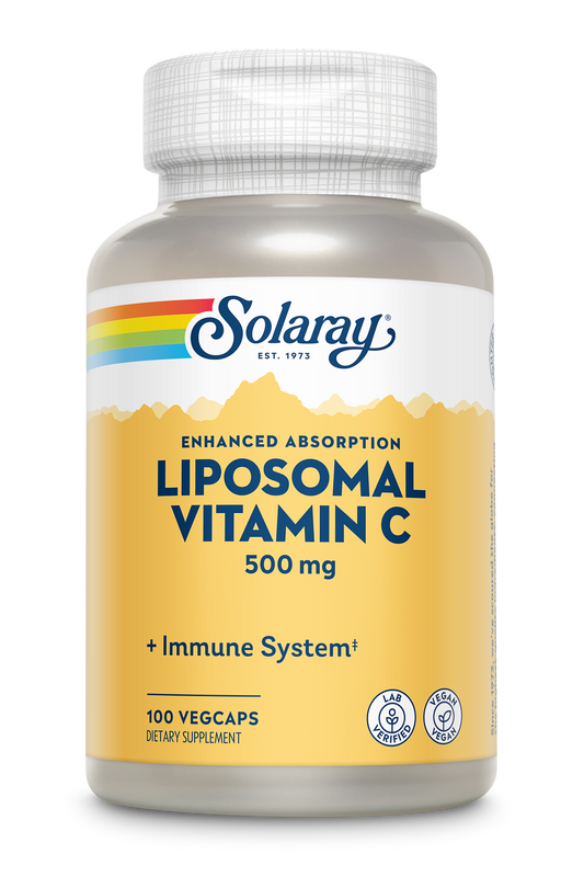 Solaray Liposomal Vitamin C 500 mg Healthy Immune System, Collagen Synthesis & Antioxidant Support Buffered w/ Fatty Acids 100 VegCaps