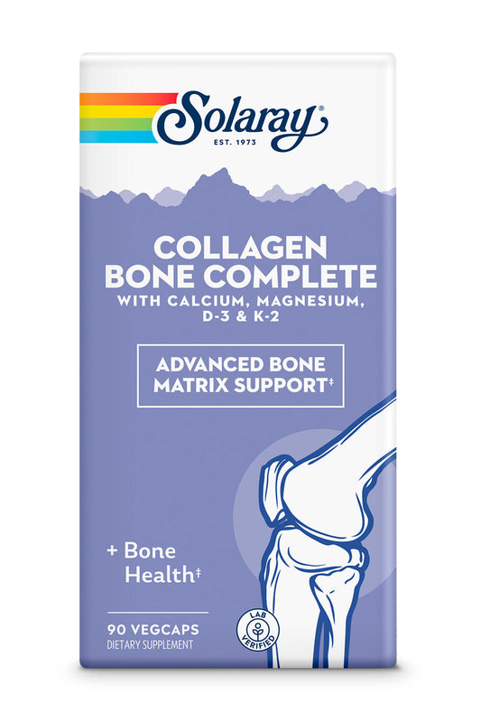 Solaray Collagen Bone Complete | Advanced Bone Matrix Formula with Plant Calcium & Magnesium | 30 Servings | 90 VegCaps