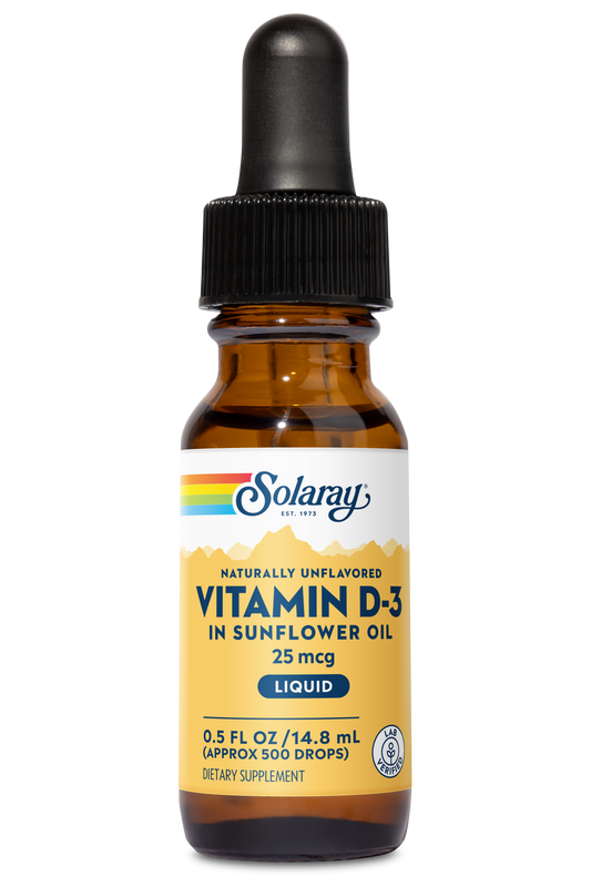 Solaray D3, Liquid, Unflavored (Carton) 1000IU | 0.5oz