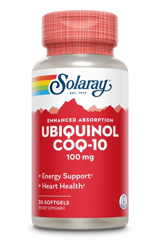 Solaray Ubiquinol CoQ-10 100 mg - CoQH2, Reduced CoQ10 for Enhanced Absorption - Energy and Heart Health Support - 60-Day Guarantee - 30 Servings, 30 Softgels