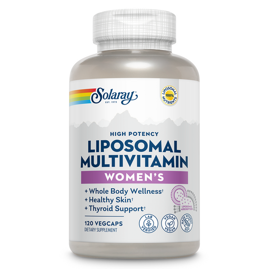 Solaray Liposomal Multivitamin for Women, Enhanced Absorption, High Potency w/ Iron, Vitamin D, Vitamin C, B12, Biotin, CoQ10, Immune Support, Bone Health, Vegan, 60 Servings, 120 VegCaps