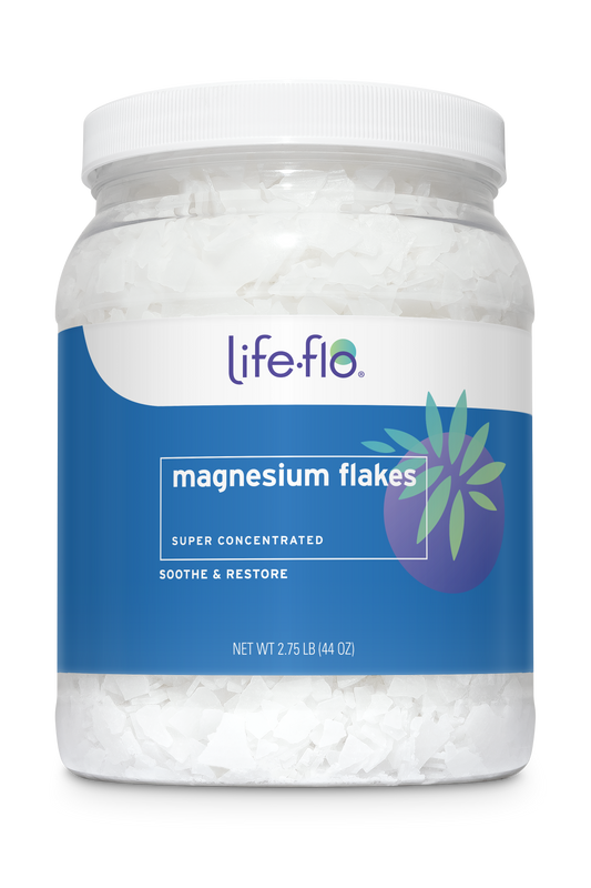 Life-flo Pure Magnesium Flakes for Bath | Concentrated Magnesium Chloride Crystals, Relaxing & Rejuvenating Soak (44 oz)