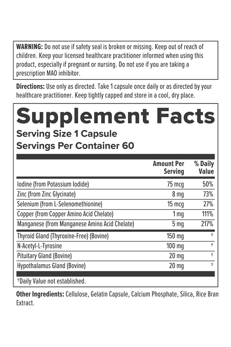 BioThyro : 10217: Cap, (Btl-Plastic) 60ct
