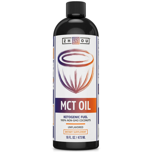 Zhou Nutrition Zhou MCT Oil Ketogenic Fuel | Quick Clean Energy for Body & Mind | 16 Fl Oz