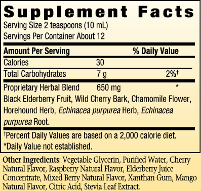 KAL Herbs for Kids Eldertussin Elderberry Syrup, Cherry Berry (Btl-Plastic) | 4oz