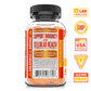 Zhou Nutrition Max Strength Vitamin C+ Gummies.  Bottle side. Lab verified, good manufacturing practices, made in the USA with global ingredients, vegan, gluten free.