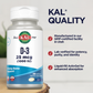 KAL Vitamin D3 1000 IU Softgels (25 mcg), Active Form of Vitamin D, Calcium Absorption, Bone Health, Immune Support Supplement, Liquid Filled ActivGel, Made Without Soy, 200 Servings, 200 Softgels