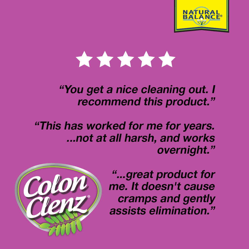 Natural Balance Colon Clenz, Herbal Colon Cleanse & Detox Supplement, Gentle & Dependable Overnight Formula 60ct (120 CT)