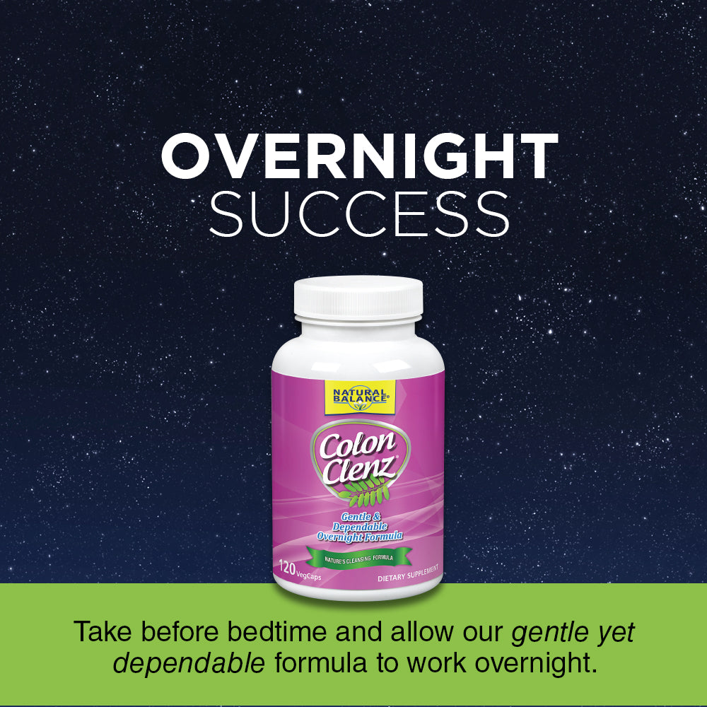 Natural Balance Colon Clenz, Herbal Colon Cleanse & Detox Supplement, Gentle & Dependable Overnight Formula 60ct (120 CT)