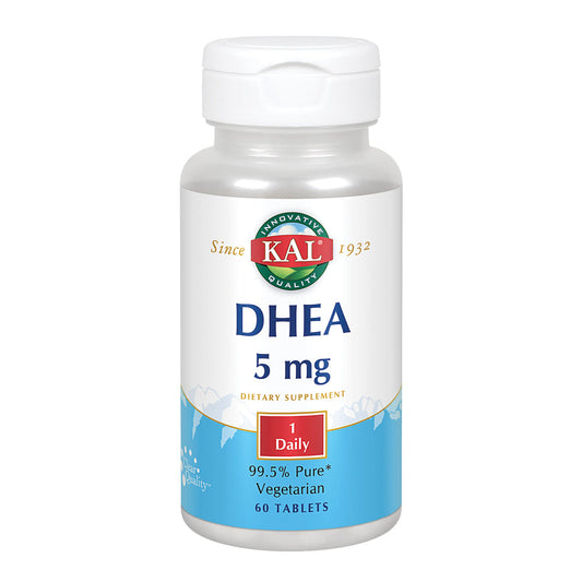 KAL DHEA 5 mg | 99.5% Pure & Micronized | Healthy Balance & Aging Support Formula for Men & Women | Lab Verified & Vegetarian | 60 Tablets