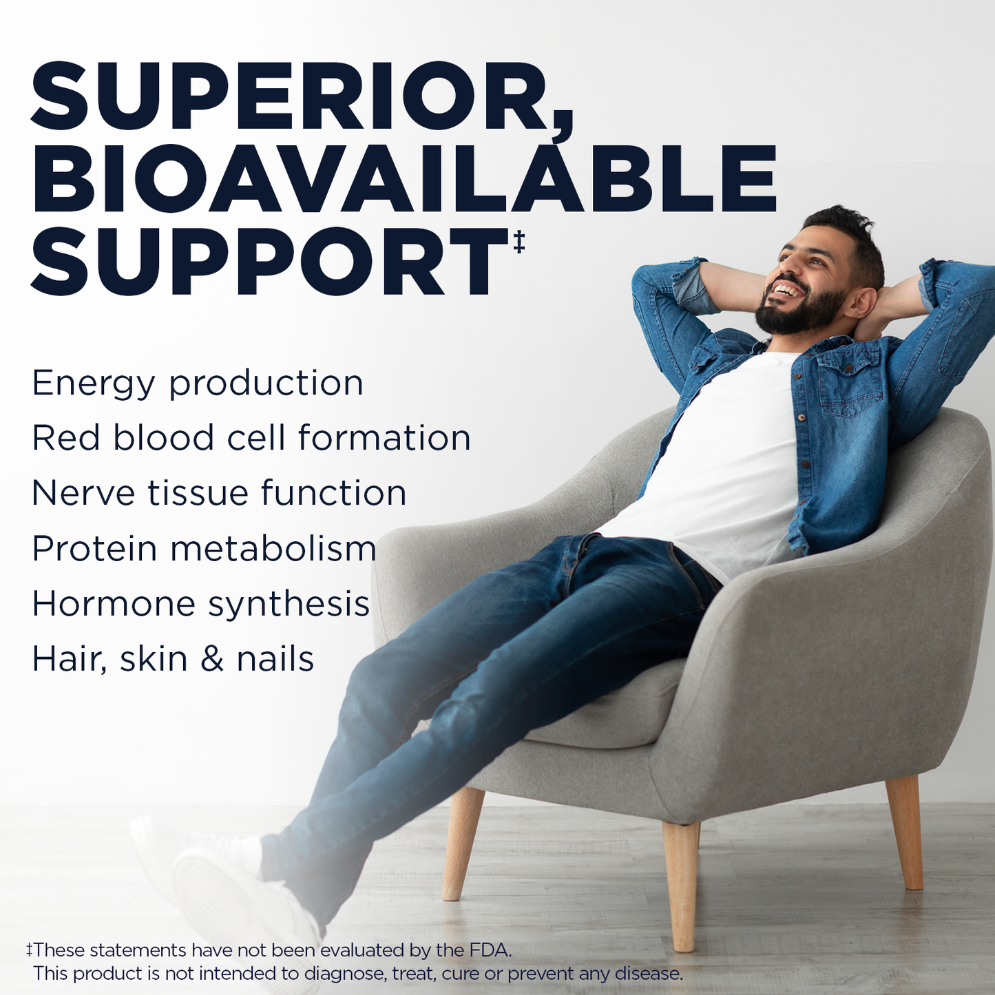 KAL CoEnzyme Vitamin B Complex, Chewable B Vitamins for Healthy Energy, Red Blood Cell and Nerve Function Support w/ Vitamin B12, B6, Folic Acid, Natural Cocoa Mint, Vegan, Sugar Free, 30 Serv, 60ct