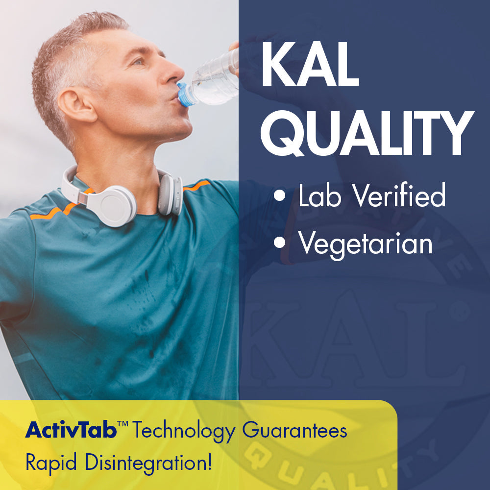 KAL Potassium Chloride 99mg | Nutritive Electrolyte Support for Bones, Heart, Muscles, Nerves | Fast Acting | 100ct