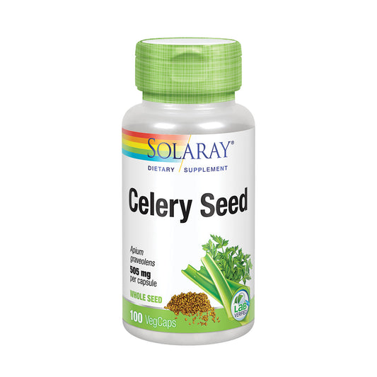 Solaray Celery Seed 1010 mg, Traditional Liver, Water Balance, and Joint Support, Whole Celery Seeds with Phytochemicals and Flavonoids, Vegan, Lab Verified, 60-Day Money-Back Guarantee, 50 Servings, 100 VegCaps