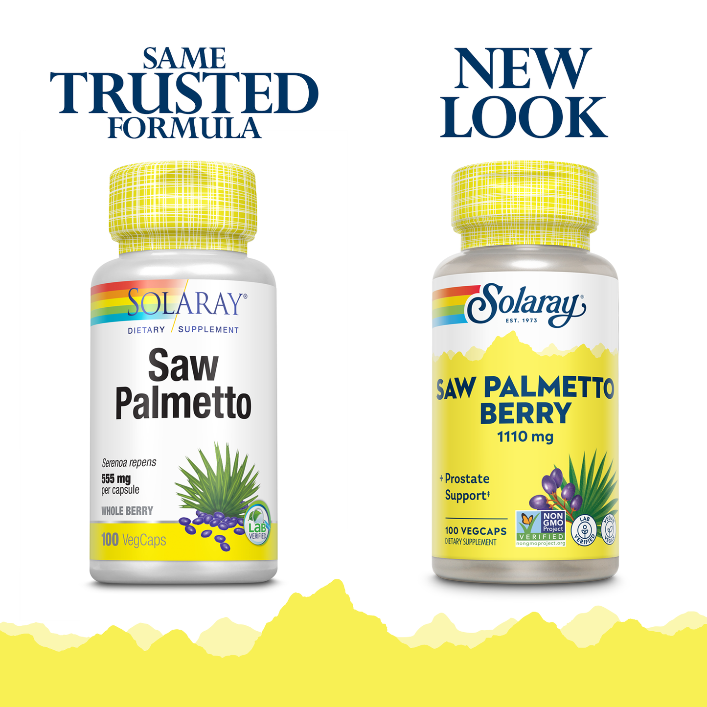 Solaray Saw Palmetto Berry 1110 mg, Organic Saw Palmetto for Men, Healthy Prostate Support from Fatty Acids & Plant Sterols, Non-GMO, Vegan & Lab Verified, 60-Day Guarantee, 50 Servings, 100 VegCaps