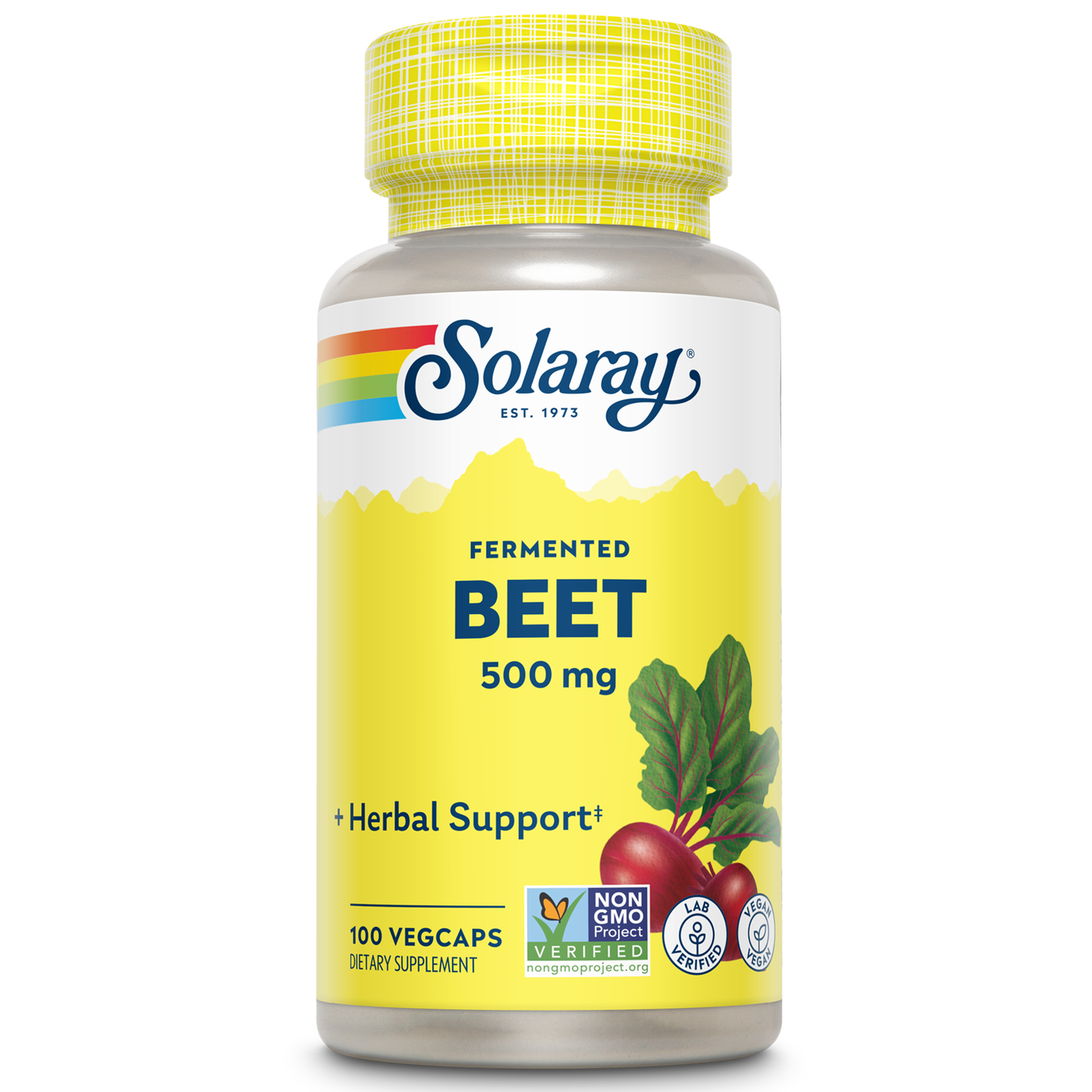 Solaray Organically Grown Fermented Beet Root Root Organic, Veg Cap (Btl-Plastic) 500mg 100ct