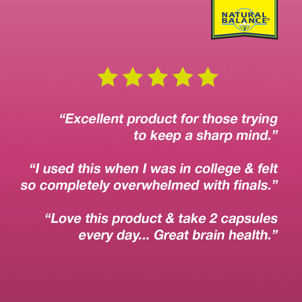 Natural Balance Super Ginkgo Biloba Plus | Brain & Circulation Formula to Help Support Focus, Memory & Blood Flow | With Gotu Kola | 100ct, 50 Serv.