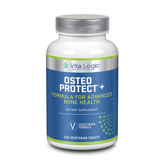 Vita Logic Osteo Protect Plus | Triple Source Calcium With Vitamins K2 & D3, Plus Ipriflavone For Bone & Heart Health Support | 100 Vegetarian Tablets