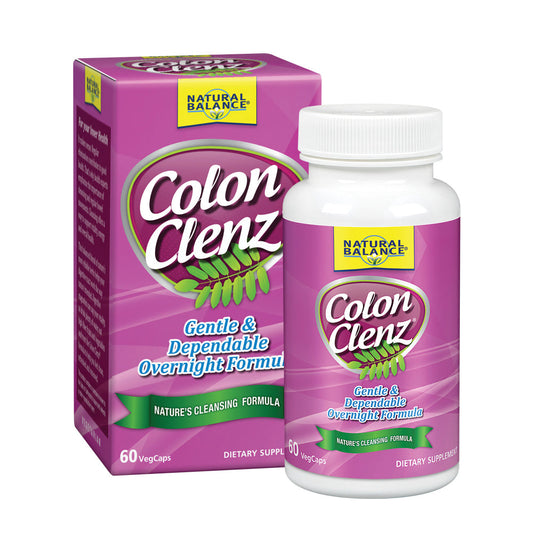 Natural Balance Colon Clenz, Herbal Colon Cleanse & Detox Supplement, Gentle & Dependable Overnight Formula 60ct (60 CT)