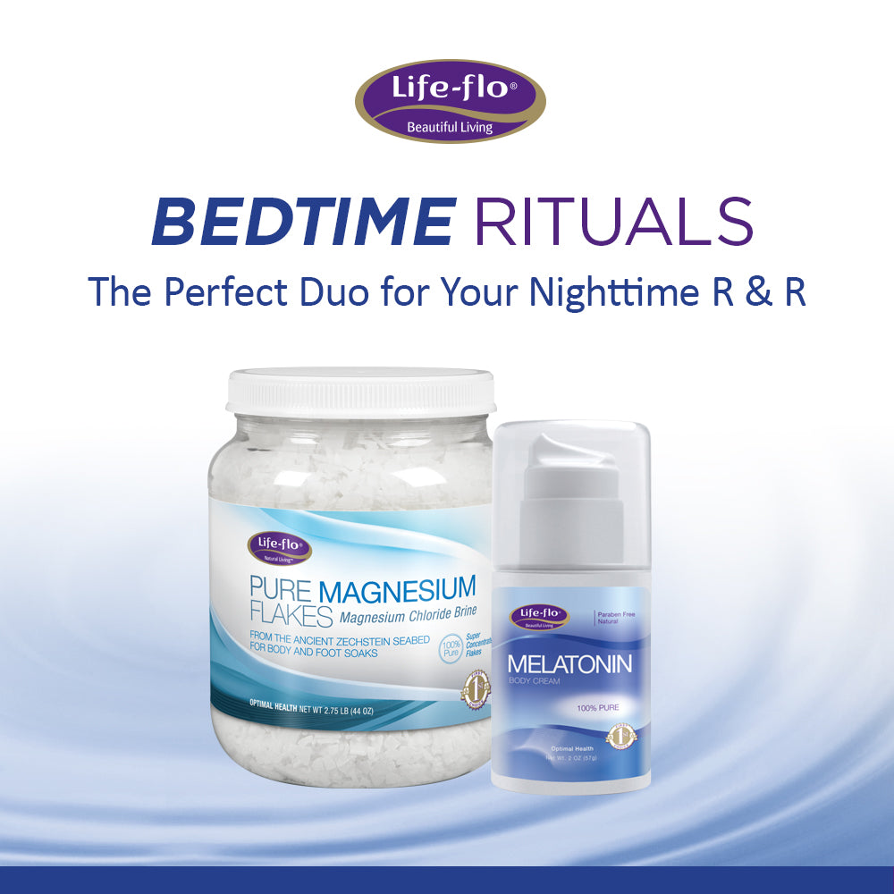 Life-Flo Melatonin Body Cream | Nighttime Relaxation Cream Soothes & Moisturizes Dry Skin | High Absorption | No Parabens, Unscented | 2oz