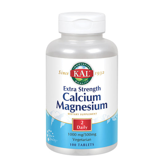 KAL Extra Strength Calcium Magnesium | 1000mg/500mg | Healthy Bones, Teeth, Nerve & Muscle Support | Rapid Disintegration | Vegetarian | 100 Tablets