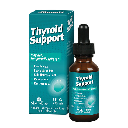 NaturalCare Thyroid Support Homeopathic Drops | May Help Temporarily Relieve Low Energy & Metabolism, Melancholy & Restlessness | Unflavored | 1 fl oz