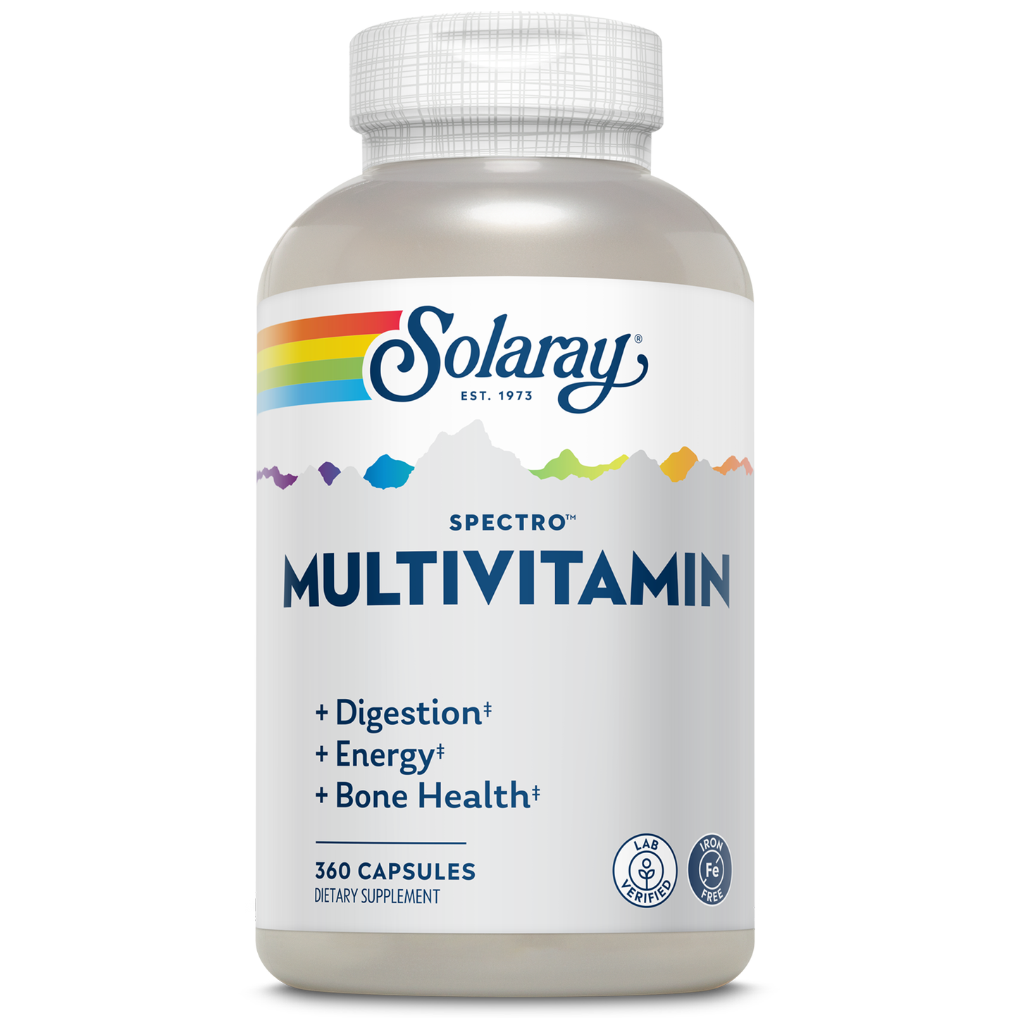 Solaray Spectro Multivitamin, w/ No Iron , Cal/Mag, Energizing Greens & Herbs w/ Digestive Enzyme