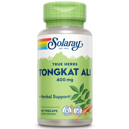 Solaray Tongkat Ali 400 mg, Longjack Tongkat Ali Supplement for Men, Increase Performance, Support Lean Muscle Growth, Natural Energy, Stamina & Recovery, 60 Capsules