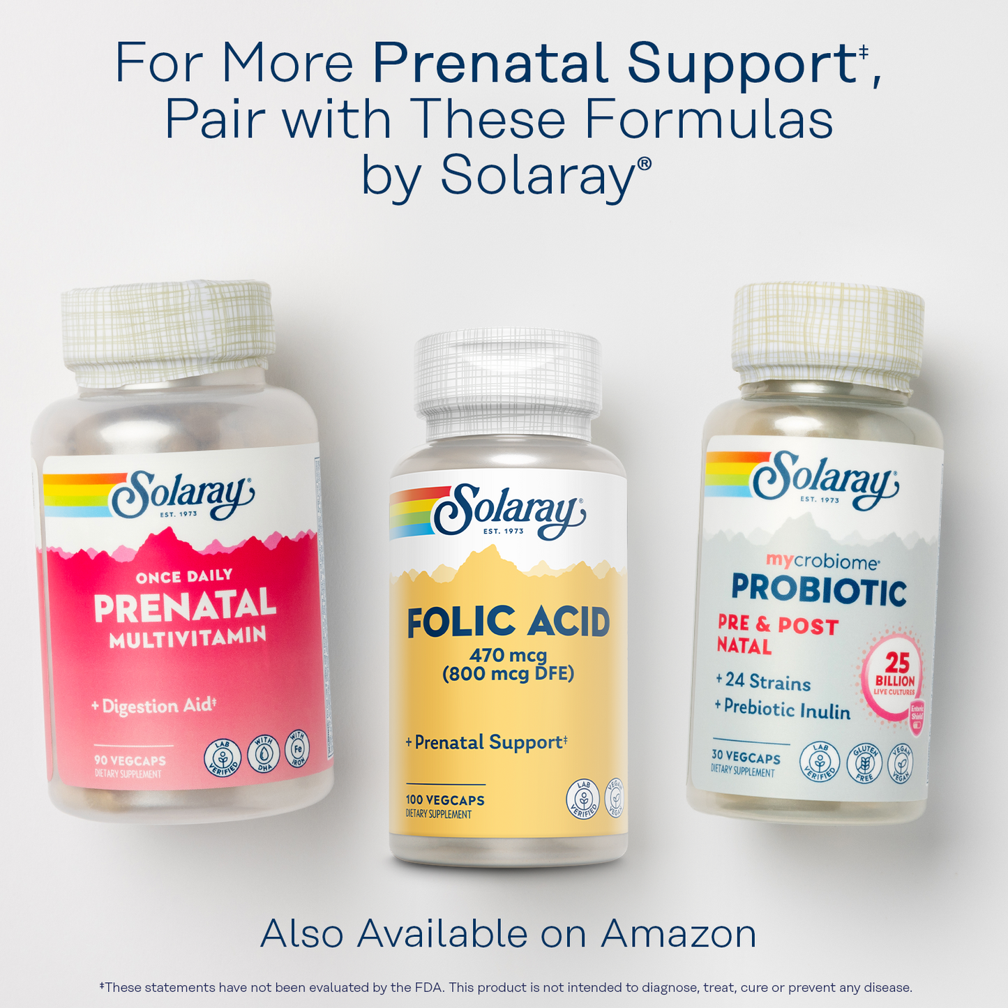 Solaray Folic Acid - Vitamin B9 Folic Acid Supplement, Prenatal Vitamin - Blood Cell Development Support - Vegan, Lab Verified, 60-Day Guarantee - 100 Servings, 100 VegCaps