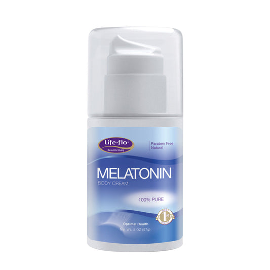 Life-Flo Melatonin Body Cream | Nighttime Relaxation Cream Soothes & Moisturizes Dry Skin | High Absorption | No Parabens, Unscented | 2oz