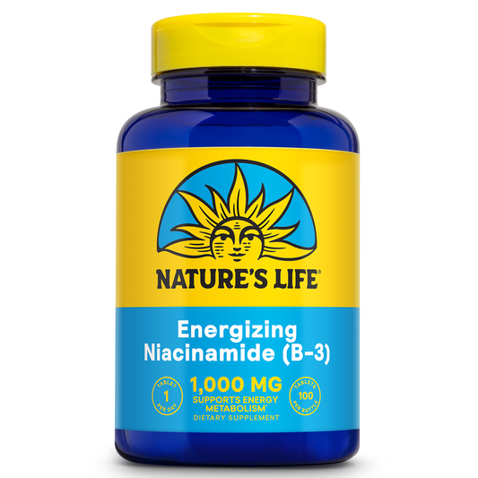 Nature's Life Niacinamide, 1000 mg Non Flushing Vitamin B3 Niacin Supplement 100 Vegetarian Tablets