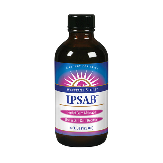 Heritage Store Ipsab Herbal Gum Treatment | Supports Healthy Gums & Fresh Breath | Quick & Easy Oral Rinse Mouthwash | No Sulfate, Vegan | 4 FL OZ