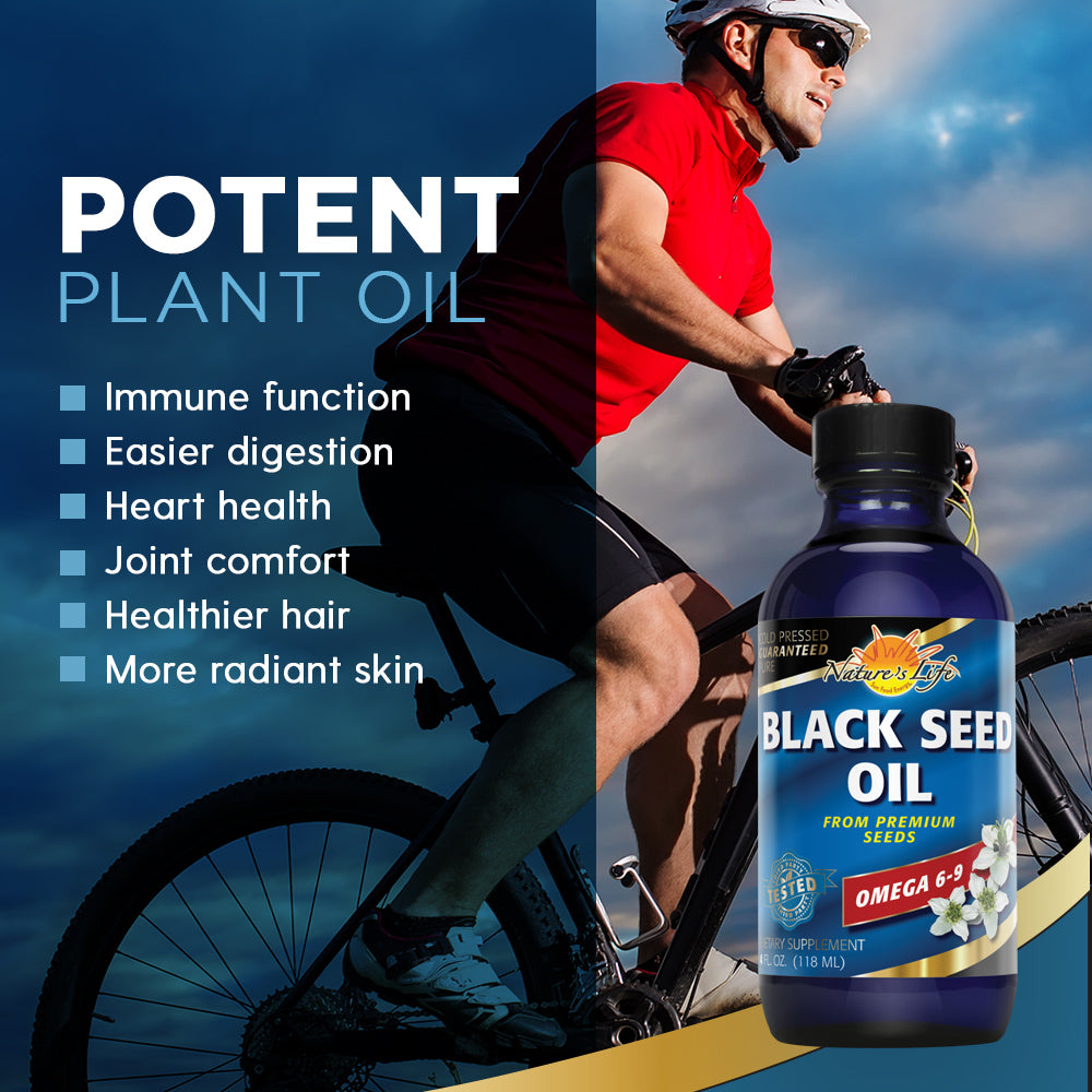 Nature's Life Black Seed Oil, Pure | Immune, Digestion & Heart Function Support | Hair & Skin Health | 4oz, 24 Serv.