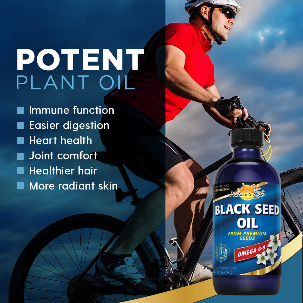 Nature's Life Black Seed Oil, Pure | Immune, Digestion & Heart Function Support | Hair & Skin Health | 8oz, 47 Serv.