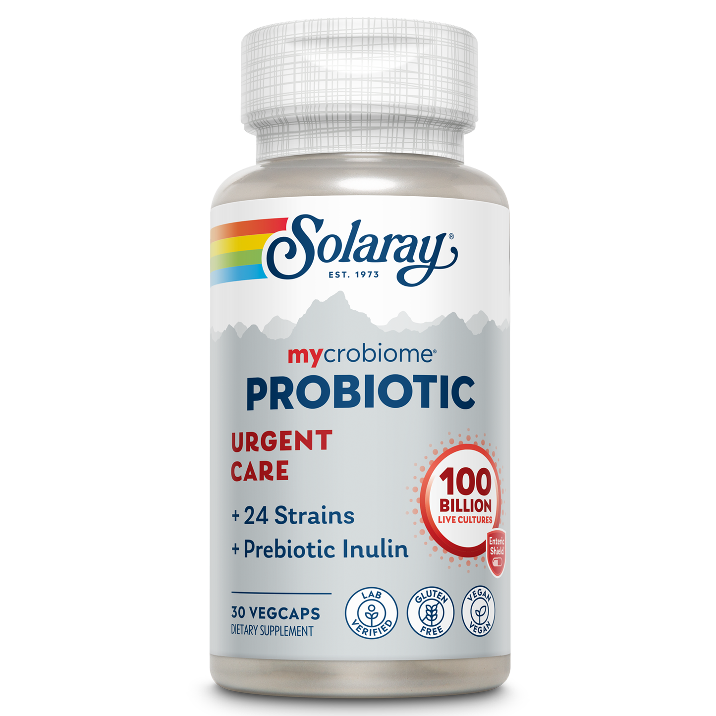 Solaray Mycrobiome Probiotic Urgent Care | Formulated to Support Healthy Digestion, Immune Function & More | 100 Billion CFU | 30 VegCaps